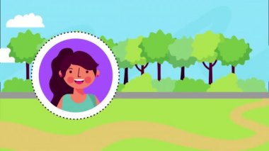 Park manzara sahne, 4k video animasyon