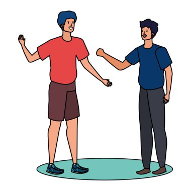 mutlu genç erkekler arkadaşlar kutluyor karakterler