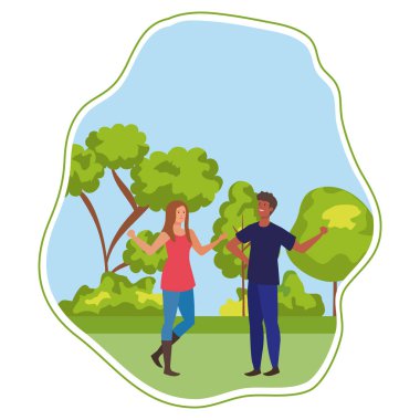 manzara Genç Irklararası severler çift