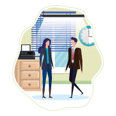 İşyeri karakterleri iş çift