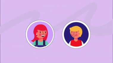 Genç çift en iyi arkadaşlar karakterler