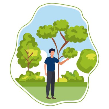 manzara mutlu genç adam