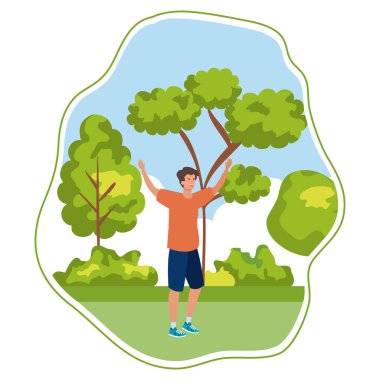 manzara mutlu genç adam