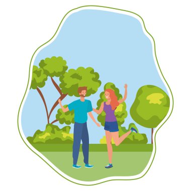 Genç aşıklar çift parkta kutluyor