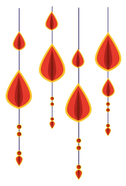 Mandalas décoratifs suspendus style boho ethnique — Image vectorielle