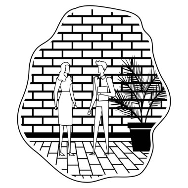 şehirde zarif genç iş çift