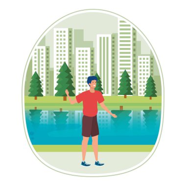 manzara mutlu genç adam