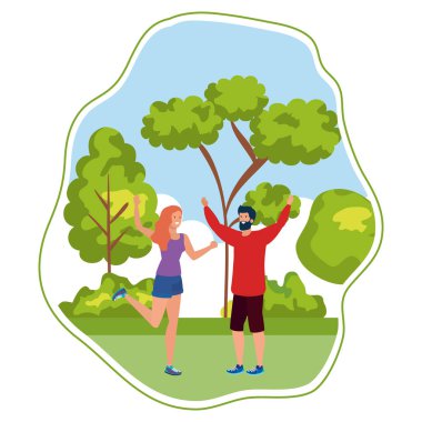 Genç aşıklar çift parkta kutluyor