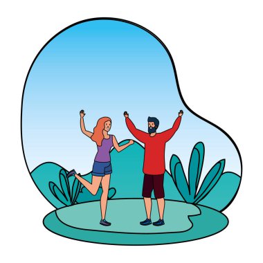 Genç aşıklar çift parkta kutluyor