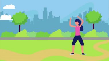 sağlıklı yaşam tarzı ile parkta kadın atlet