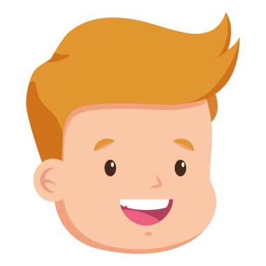 beyaz arka plan üzerinde mutlu çocuk yüz