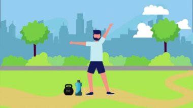 sağlıklı yaşam tarzı ile parkta atlet