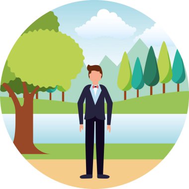 damat düğün gün karakter açık havada