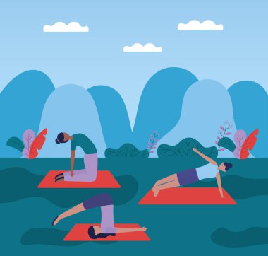 Yoga açık düz tasarım görüntü