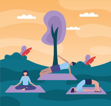 Yoga açık düz tasarım görüntü