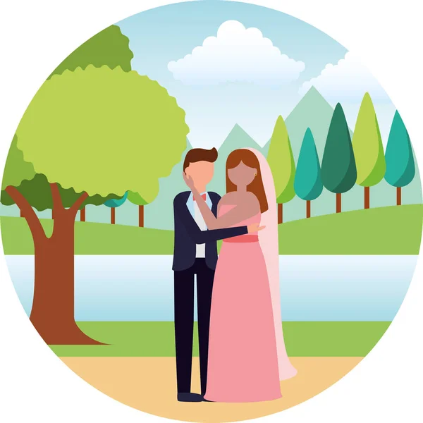 Mariée et marié jour de mariage — Image vectorielle