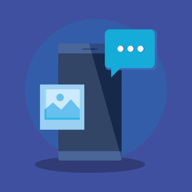 sohbet kabarcık ve fotoğraf ile akıllı telefon teknolojisi