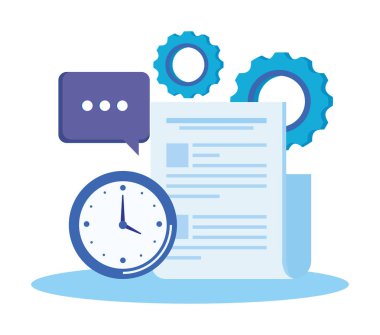 sohbet balonu ve dişliler ile belge raporu