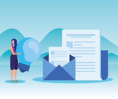 ampul fikir ve belgeler bilgi ile adam