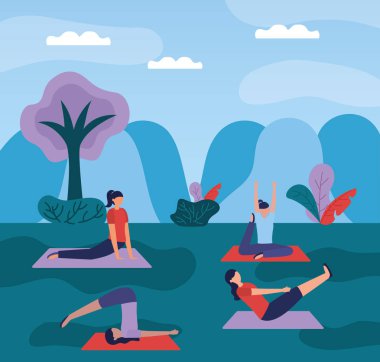 Yoga açık düz tasarım görüntü