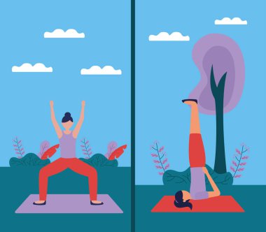 Yoga açık düz tasarım görüntü