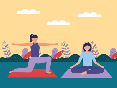 Yoga açık düz tasarım görüntü