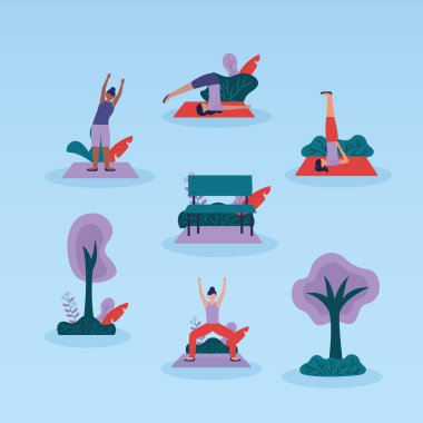 Yoga açık düz tasarım görüntü