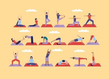 Yoga açık düz tasarım görüntü