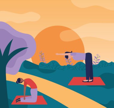 Yoga açık düz tasarım görüntü