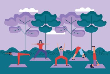 Yoga açık düz tasarım görüntü