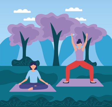 Yoga açık düz tasarım görüntü