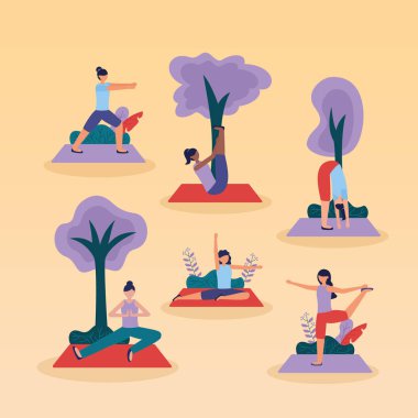 Yoga açık düz tasarım görüntü