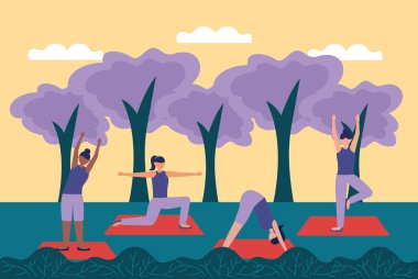 Yoga açık düz tasarım görüntü