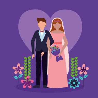 düz tasarım düğün insanlar görüntü