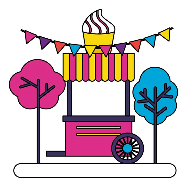 Cabina comida helado calle parque diseño — Archivo Imágenes Vectoriales