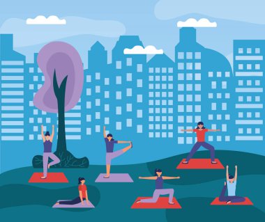 Yoga açık düz tasarım görüntü