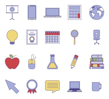 Eğitim seti simgeleri paketi