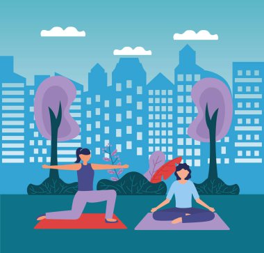 Yoga açık düz tasarım görüntü