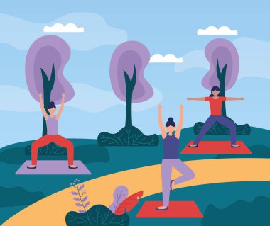 Yoga açık düz tasarım görüntü