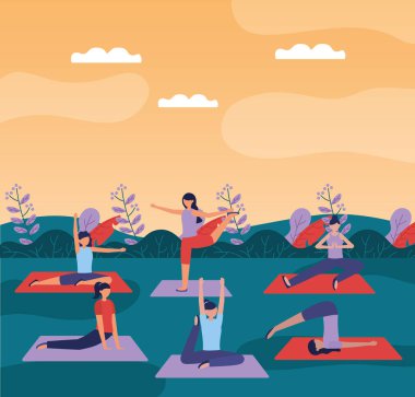 Yoga açık düz tasarım görüntü