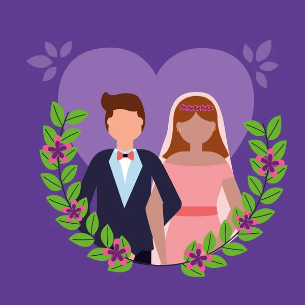 Conception plate mariage personnes image — Image vectorielle