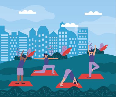 Yoga açık düz tasarım görüntü