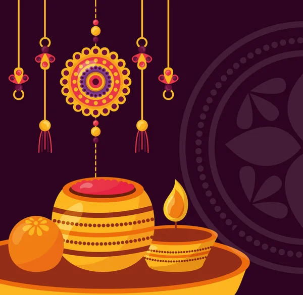Mutlu Raksha Bandhan kutlama — Stok Vektör