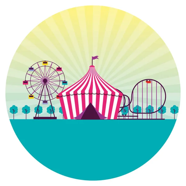 Fun fair event amusement park tent — Stock Vector