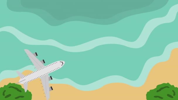 Sommartid semester med flygplan flygande — Stockvideo