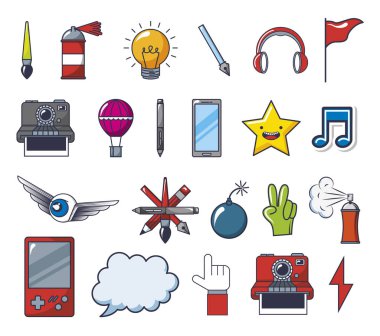 yaratıcı fotoğraf fikirleri paketi simgeleri seti