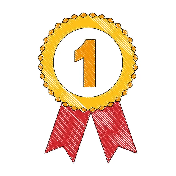 Rozet medaille Award nummer één competitie — Stockvector