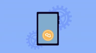 Smartphone animasyon ile Bitcoin ticaret