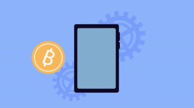 Smartphone animasyon ile Bitcoin ticaret
