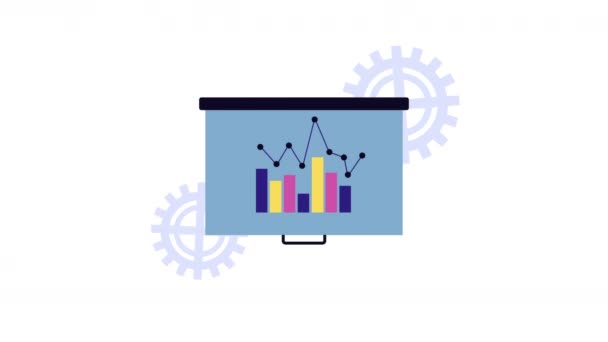 Infografik zum Geschäftswachstum mit Karton — Stockvideo